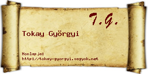 Tokay Györgyi névjegykártya